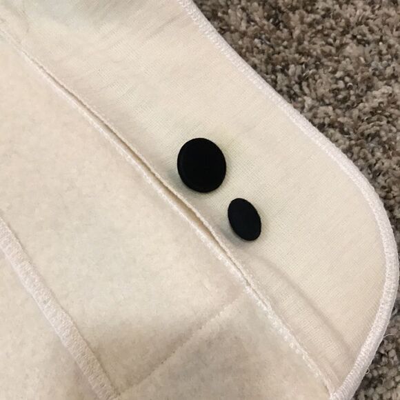 Vintage Wayne Rogers szS cream colored wool blazer jacket with shoulder pads EVC - Picture 11 of 13